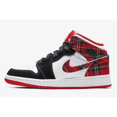 Nike Bayan Air Jordan 1 Mid Gs Beyaz / Kırmızı / Siyah Basketbol Ayakkabısı Türkiye - FWCJZL9Q